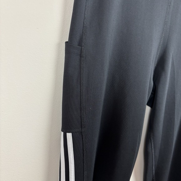 Adidas Aeroready Leggings Womens XL Black High Rise 3 Stripe Athletic Athleisure - Picture 4 of 12